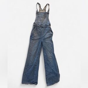 Frame Denim Wide-Leg Denim Overalls - Blue